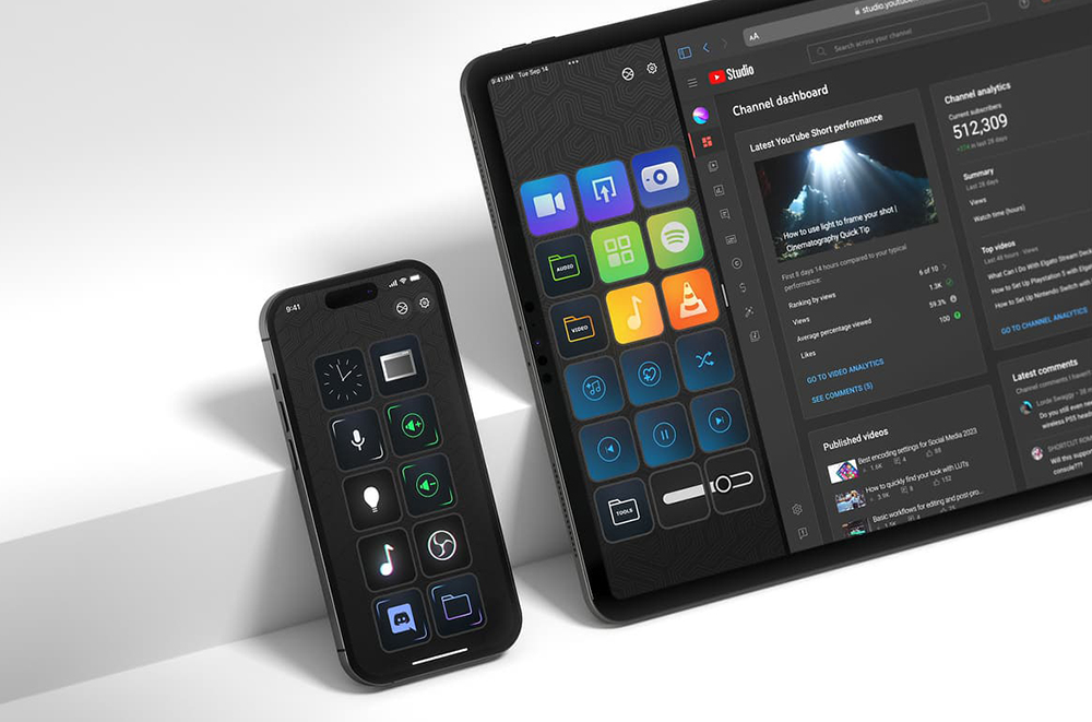 L'app Elgato Stream Deck mostrata su un iPhone e iPad