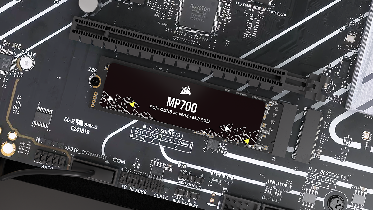MP700 M.2 SSD on a motherboard