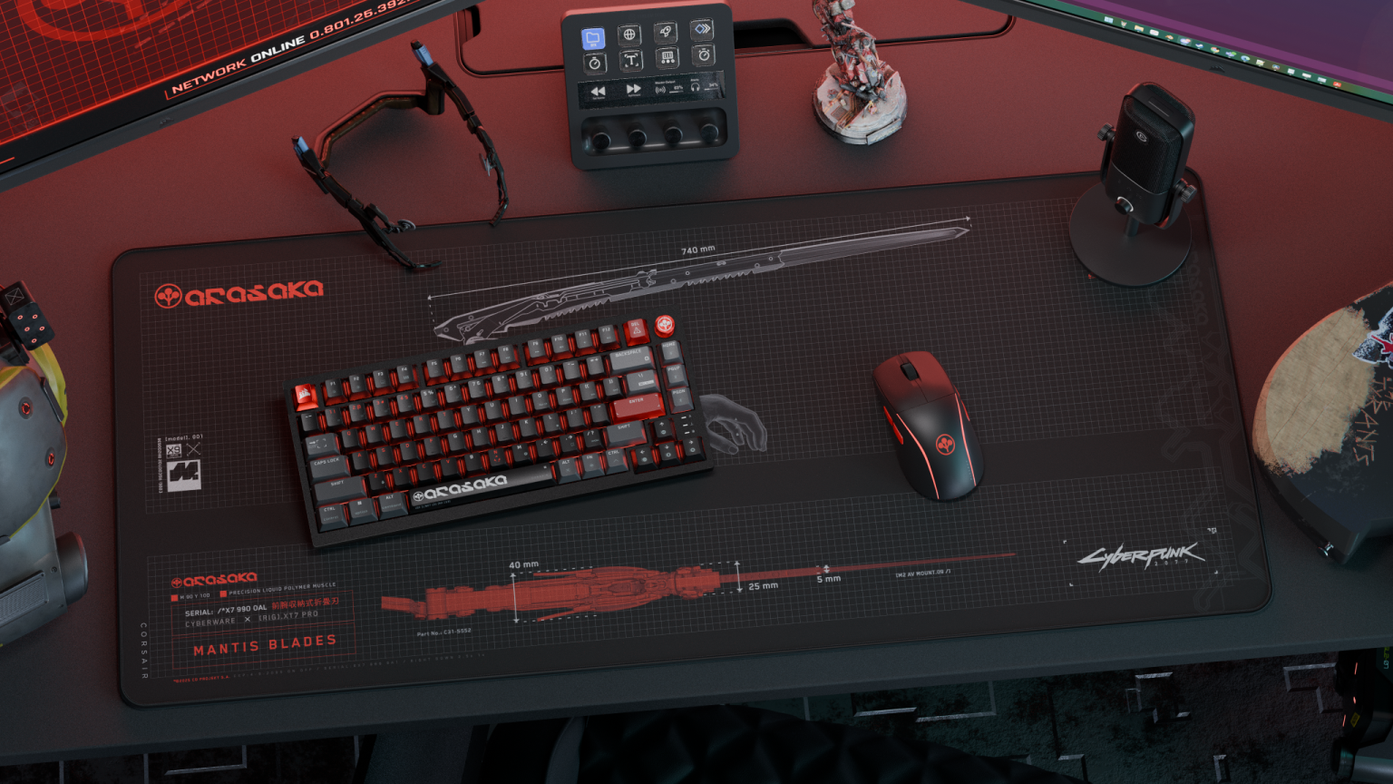CORSAIR and CD PROJEKT RED Commemorate Five Years of Cyberpunk 2077 by Smuggling in Exclusive Arasaka-Inspired Keyboard, Mouse, and Mousepad Designs